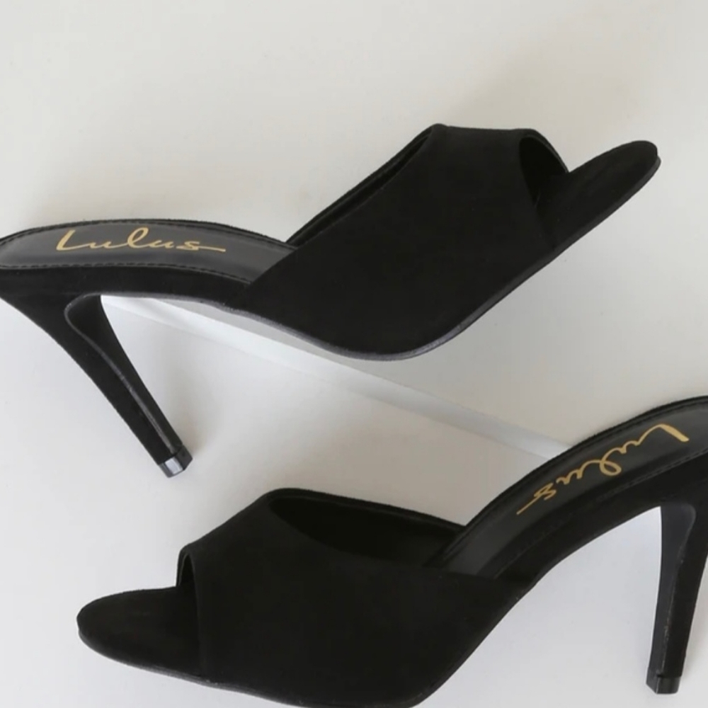 Lulus Tavie black suede high heels